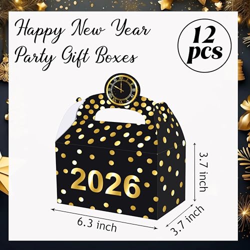 LUCKYQUBE 12pcs 2026 New Years Eve Party Treat Boxes Happy New Year Party Gift Boxes Cheers to 2026 Party Decorations for Hello 2026 New Year Holiday Party Supplies - Image 3