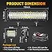NAOEVO 12Inch LED Light Bar and 2PCS 4Inch LED Pod Lights, 420W 42000LM LED Fog/Driving/Off Road Lights Bar, Spot Flood Combo LED Light Bar with Wiring Harness Kit-3 Lead for Truck ATV Boat