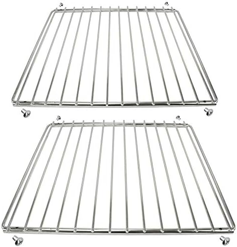 SPARES2GO Chrome Adjustable Universal Fixed Arm Grill Shelf for All Makes of Oven Cooker & Grill (310 x 360-530mm, Pack of 2)