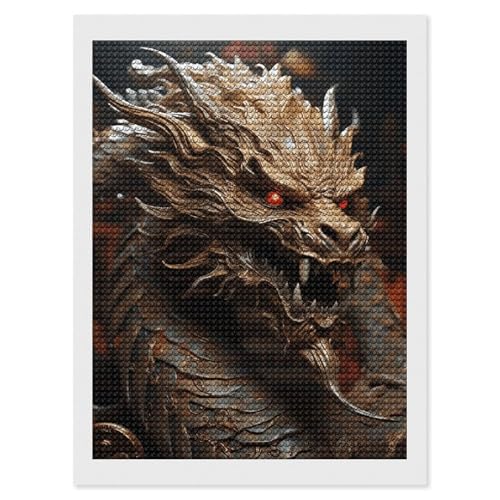 Kit de peinture diamant dragon doré ELUZZIZUT déco
