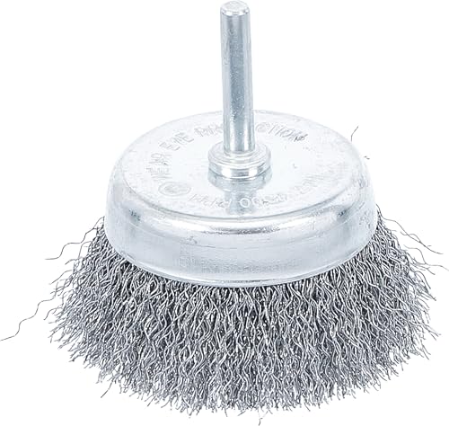 BGS 3076 | Topfbürste | Aufnahme 6 mm Stift | Ø 75 mm | 4500 U/min | gewellter Draht