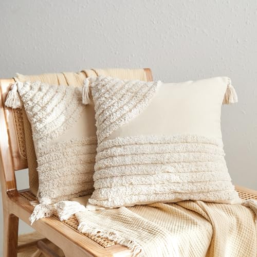 Housse de coussin bohème lit et canapé motif géométrique 2x - 2