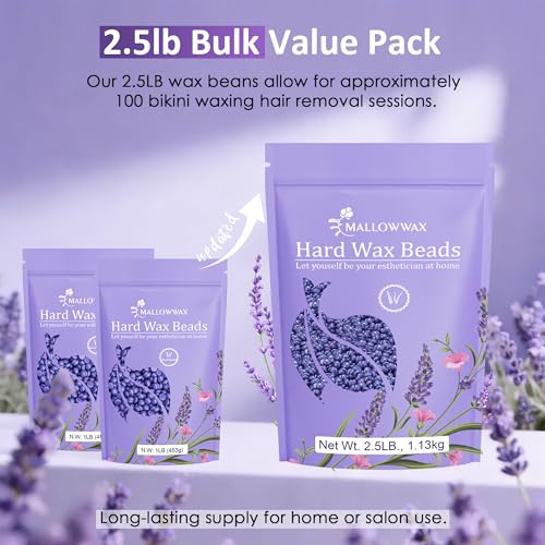 Image of Mallowwax 2.5lb Hard Wax Beads for Hair Removal - Low-Temp Waxing Beads