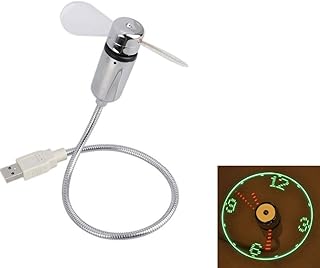 Gearmax® Escritorio Gadget Escritorio Flexible Cuello de Cisne USB LED Reloj Fan