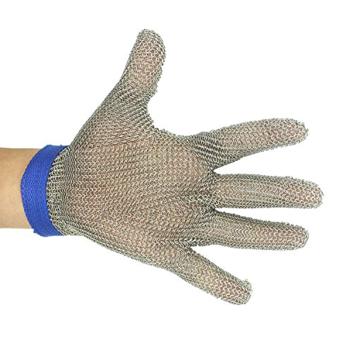 Inf-Way 304L Brushed Stainless Steel Mesh Cut Resistant Chain Mail Gloves Kitchen Butcher Working Safety Glove - As Seen On Tv 1Pcs (Extra Large) #TOP1