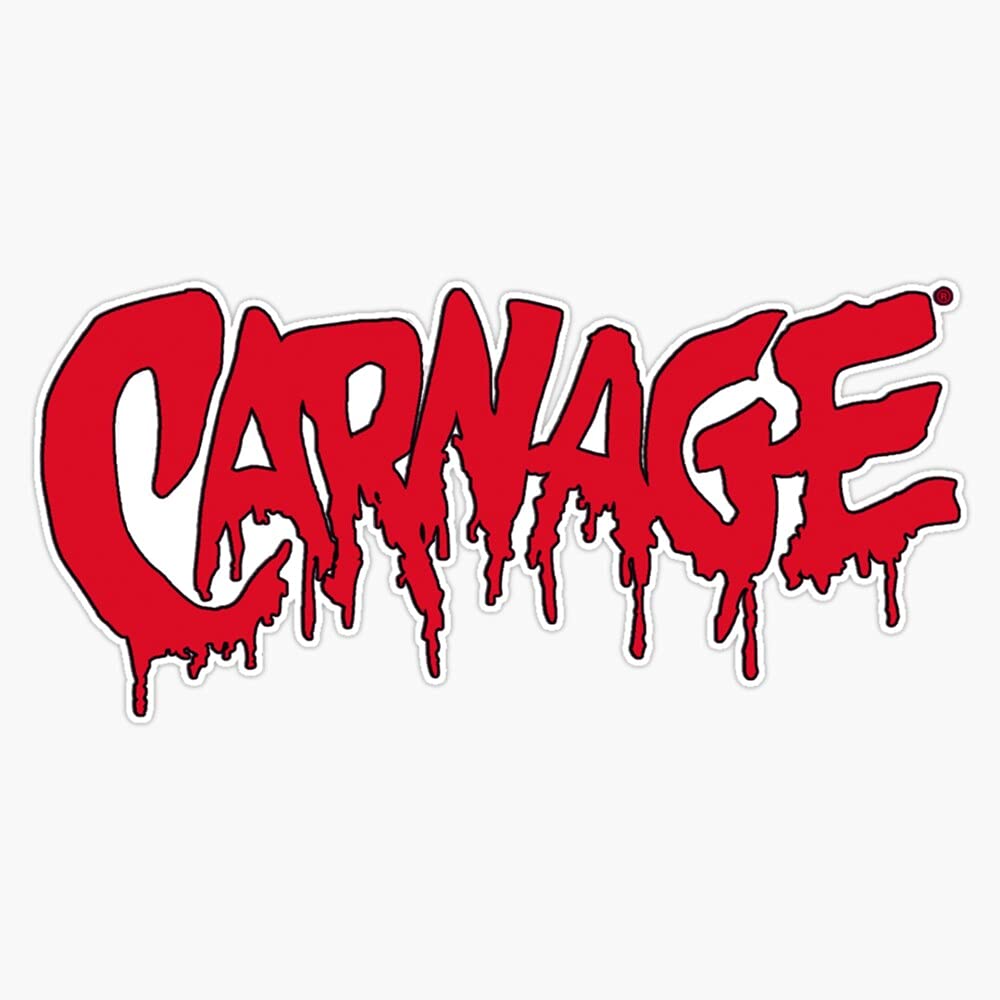 Carnage Text Logo Vinyl Sticker Waterproof Bumper Sticker Laptop Window Decal 5 inch (LEU3-SM-STICKERS-6271)