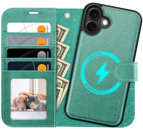 Housse iPhone 16 Plus antichoc cuir vert avec fentes cartes et protection RFID OCASE