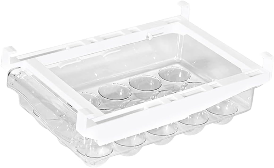 Refrigerator Egg Storage Bin Egg Tray Container for Fridge Egg Holder with Deepened Slots Organizer for Neat Saving Egg Drawer for Fresh Eggs
