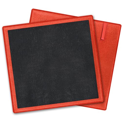 Image of 2 Pack Clay Bar Towels Auto Detailing, Fine Grade Microfiber Chamois Towel for Car DIY Detail (Red)