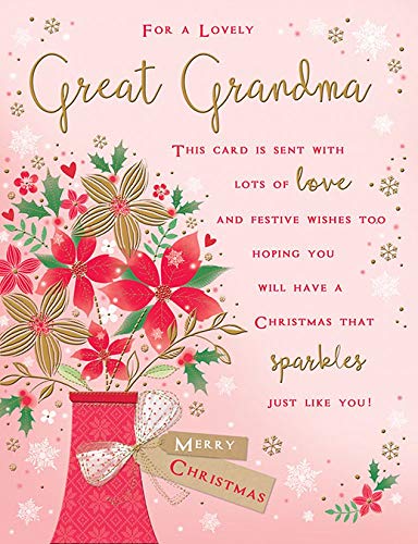 Piccadilly Greetings Traditional Christmas Card Great Grandma - 8 x 6 inches