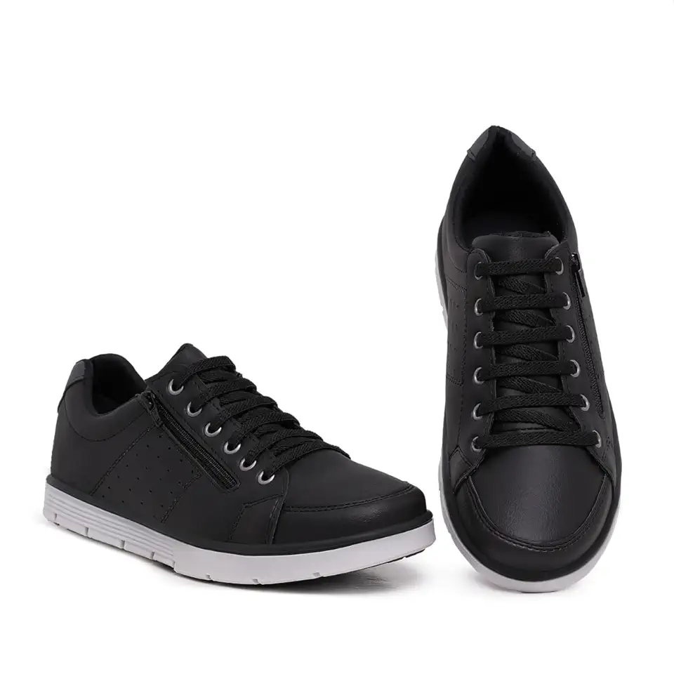 Masculino Sapatênis Casual Social com Zíper e Cadarço Confortável