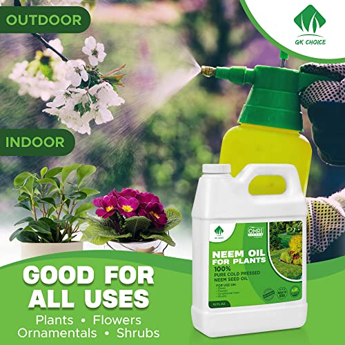 Neem Oil - Neem Oil Spray For Plants - 16 Oz - 100% Pure Cold Pressed Neem Oil For Plants Concentrate - Horticultural Spray For Indoor And Outdoor Plants, Leaf, Garden, Vegetable, Fruit Trees #TOP4