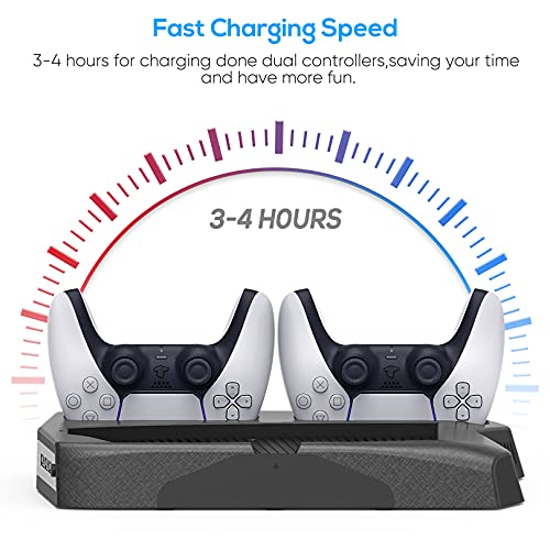 Suporte vertical com ventoinha de resfriamento para console PS5 e PlayStation 5 Digital Edition, bas