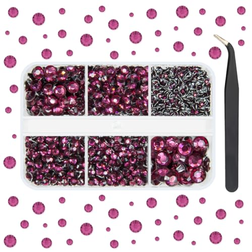 qiipii Wine Purple Resin Crystal Rhinestones for Bedazzling Crafting 2mm