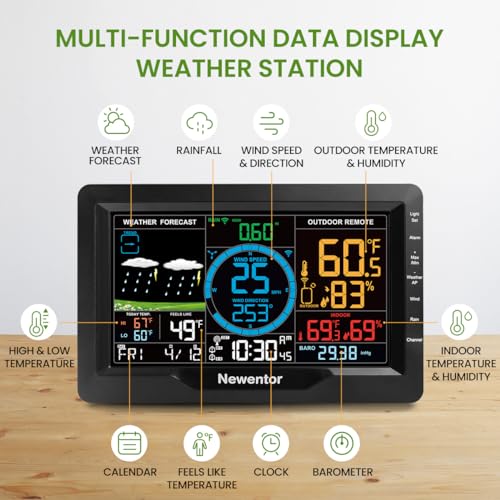 Newentor Q9-Z-B Weather Station With Rain Gauge And Wind Speed thumb #1