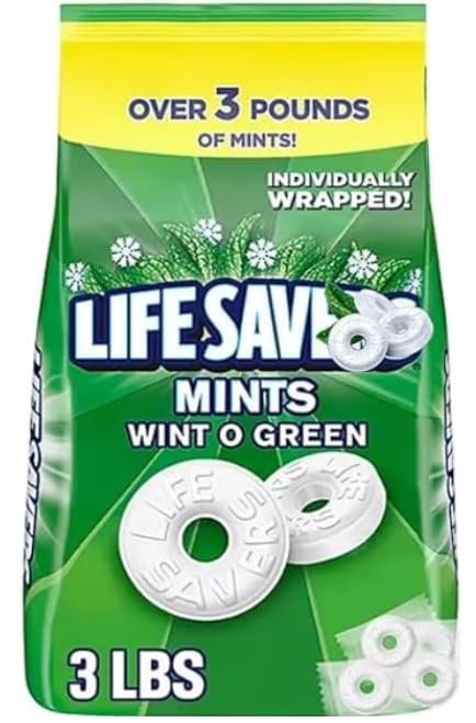 Wint-O-Green Breath Mints Hard Candy, 53.95 oz Bag, Over 3 Pounds