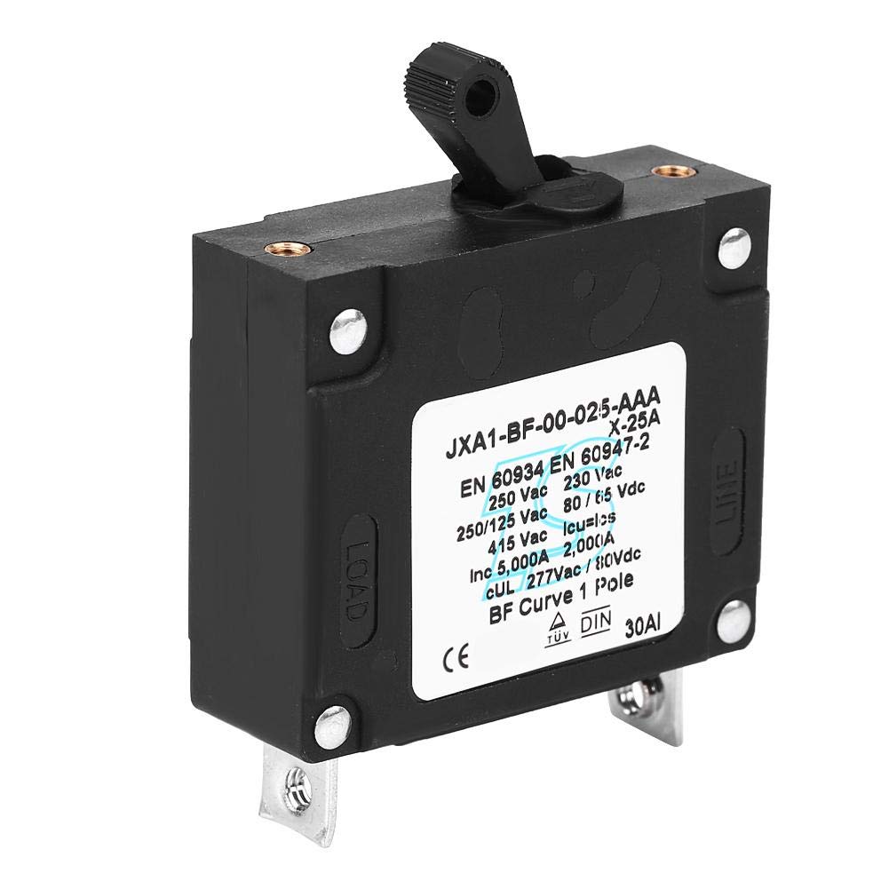 Ubersweet® Electrical Circuit Breake, Mini Durable Lightweight AC Circuit Breaker, Wear-Resistent for Battery Charges Pushmatic Circuit Breaker Panels(25A) ||