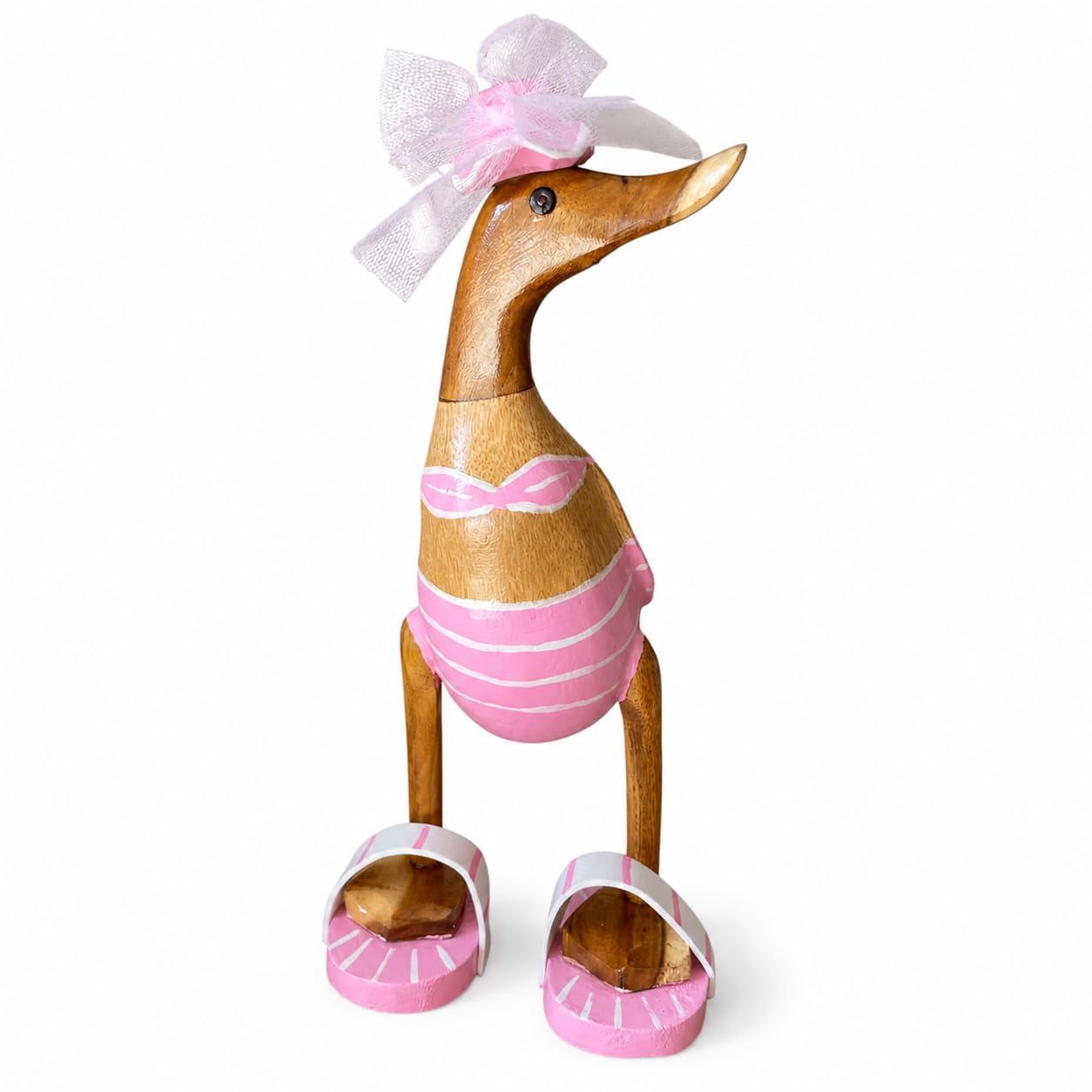 Amazon.com: OMA Wooden Bamboo Duck Statue Summer Duck Sculpture