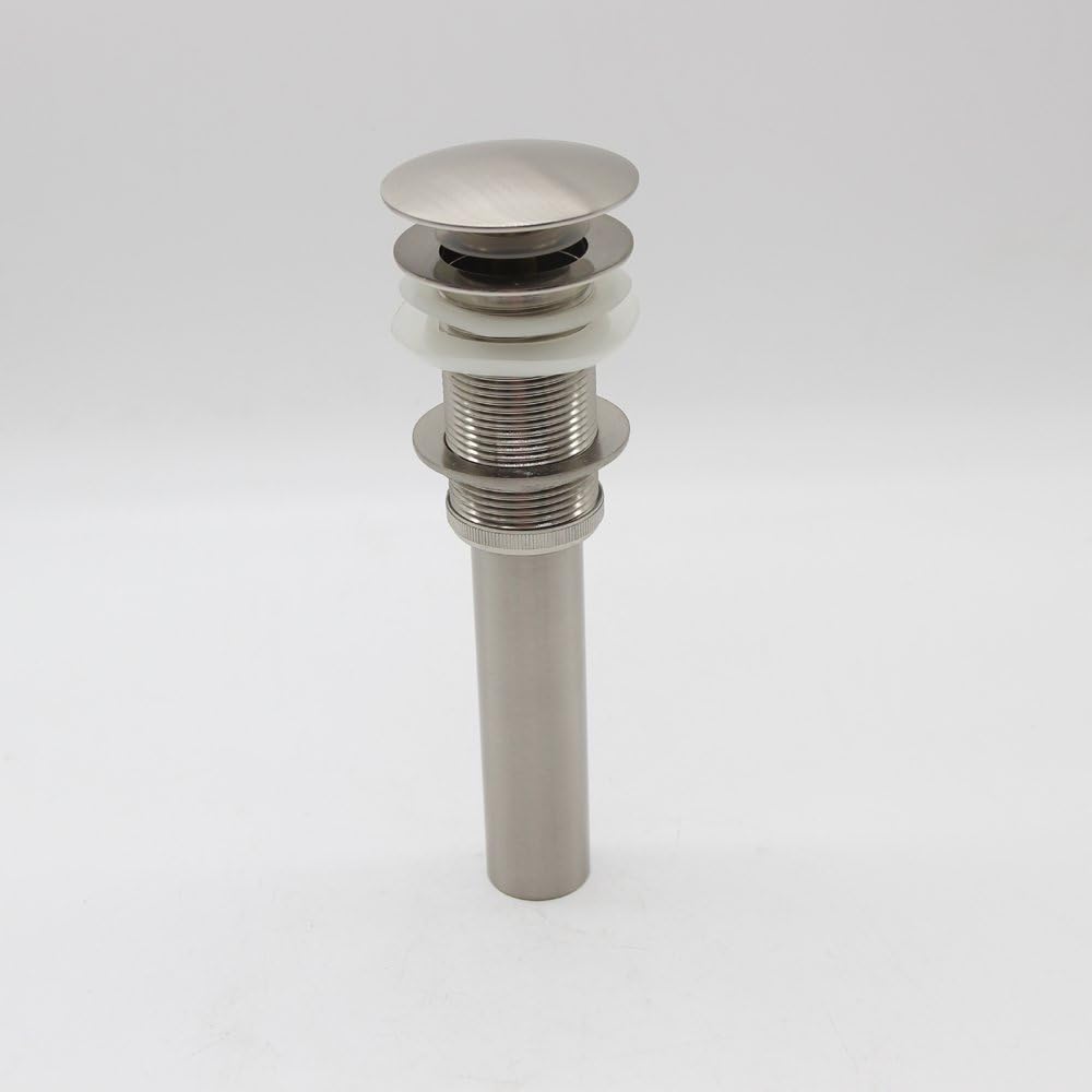 Yodel Bathroom Sink Drain Stopper Pop up Drain Without Overflow for Vessel Sink Lavatory Vanity,Brushed Nickel - - 