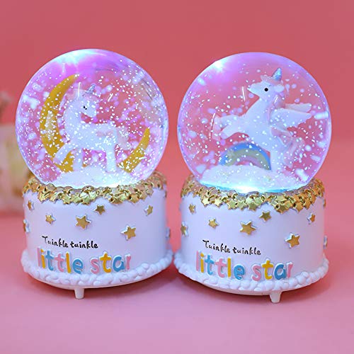 Jormey Unicorn Snow Globe For Kids,With Snow Colorful Led Lights Luxury Musical,Perfect Birthday Christmas Daughter Wife Girlfriend Birthday Anniversary Festival Valentine's Day(Rainbow 4X6.3Inch) #TOP1