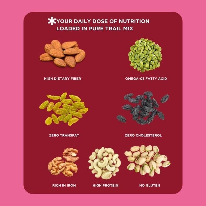 Image of Open Secret Premium Trail Mix | 1Kg | 7 Superfood in 1 Mix | Dry Fruits Mixed pack, Mixed Dry Fruits Contains Pumpkin seeds, Walnut, Cashew, Almond, Pista, Black Raisins & Green Raisins (Pack of 1)