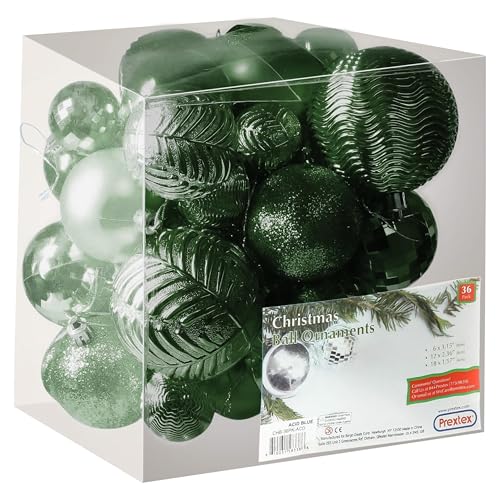 Prextex 36 Piece Christmas Ornaments Set - Emerald...
