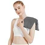 Microwavable Heating Pad with Washable Cover, 8 x 18 Microwave Heating Pad for Neck and Shoulders, Moist Heat Bean Bag Warm Compress for Knee, Joints, Wrist, Abdomen (Dark Gray)