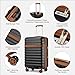 Kono Expandable 28 Inch Large Checked Luggage: ABS+PC Hardside Trolley Travel Case - Hard Shell Suitcase with TSA Lock, Black Brown