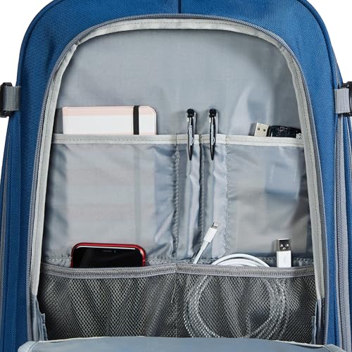 Image of AmazonBasics 46 Ltrs Carry-On Travel Backpack, Navy