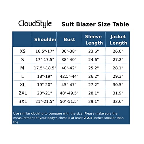 Cloudstyle Men's Suit Jacket One Button Slim Fit Sport Coat Business Daily Blazer,Black,Large #TOP2
