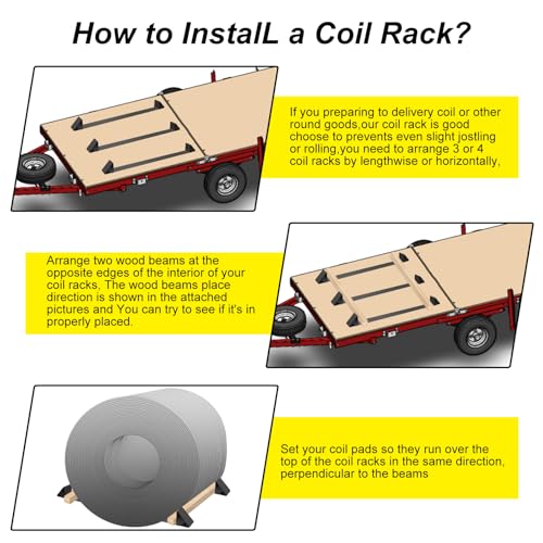 Image of Colinktool Heavy Duty Steel Coil Chock /Bunk /Rack, 33 inch Long Coil Rack for Flatbed Trailer -10pack