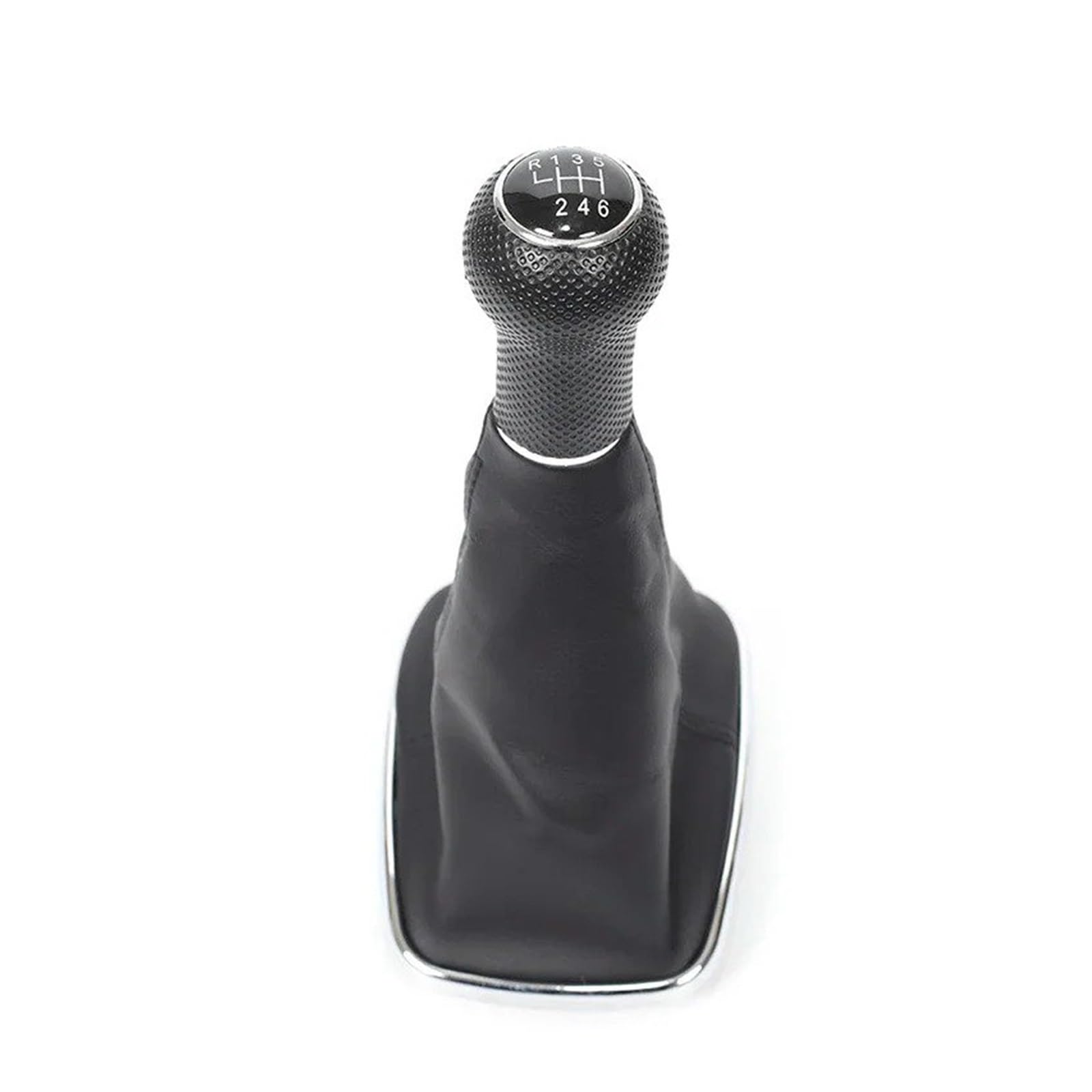 Vavgkdkpzb Black Silver 6-Speed Shifter Lever Handle For Vw Mk4 For Jetta For Bora 1999-2004 5 6 Speed Gear Shift Knob Lever Shifter Gaitor Boot(Black Silver 6-Speed)