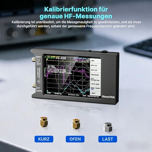 AURSINC NanoVNA-H4 Antennenanalysator, 4-Zoll Touchscreen Vektor-Netzwerkanalysator, 2025 HW V4.4 9 KHz-1,5 GHz HF VHF UHF, Messung von S-Parametern, SWR, Phase, Verzögerung (NanoVNA-H4)
