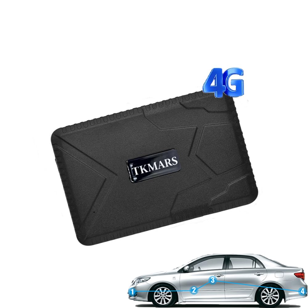TKMARS Localizador GPS para Coche 4G 7800 mAh Recargable Seguimiento Tiempo Real Impermeable Antirrobo Rastreador GPS sin Suscripción GPS Tracker