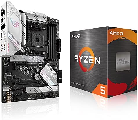 Micro Center AMD Ryzen 5 5600X Desktop Processor 6-core 12-Thread Up to 4.6GHz Unlocked with Wraith Stealth Cooler Bundle with ASUS ROG Strix B550-A AMD AM4 Zen 3 Ryzen 5000 ATX Gaming Motherboard