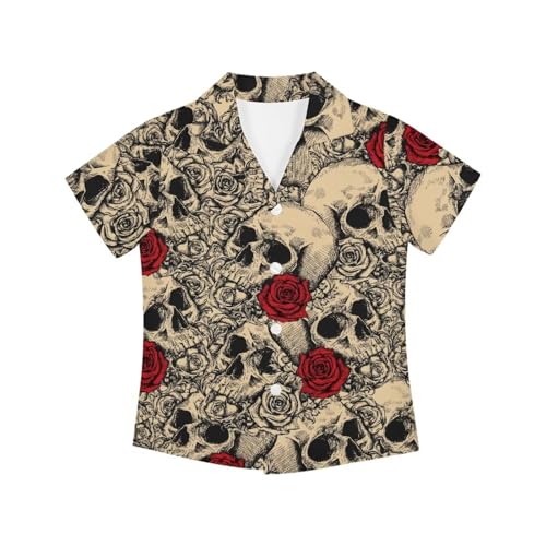 SYtrade Girls Hawaii Shirts for Boys Halloween Short Sleeve Button Down Shirt
