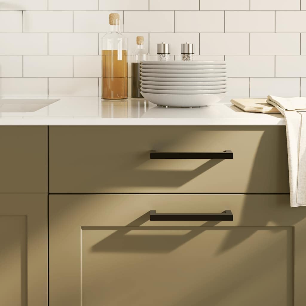 Cabinet Handles 5.1 inch Hole Spacing, 10 Pack Matte Black Stainless Steel Drawer Pulls for Kitchen Cabinets, Cupboards, Dressers and Furniture Hardware