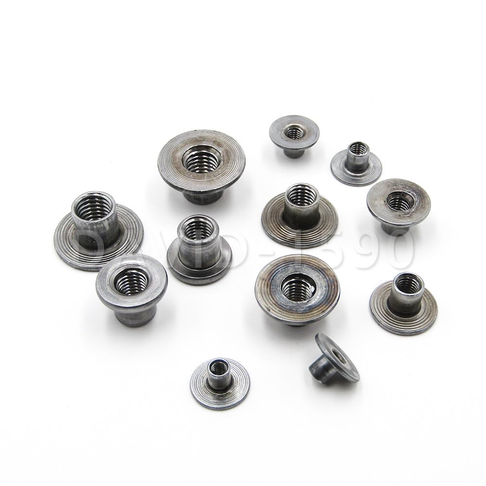 M4/M5/M6/M8/M10 Cold Heading Round Base Weld Nut Insert T Nut Furniture Nuts (M5-0.8 x 8mm, 100pcs)