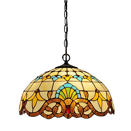 Chandelier de salle à manger baroque en verre traité E27 au design vintage raffiné 40cm