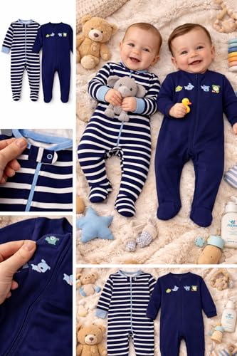 Image of TuddyBuddy 100% Cotton Multi Color Zipper Romper Sleepsuit /Romper /Jumpsuit for Baby Boy & Baby Girl