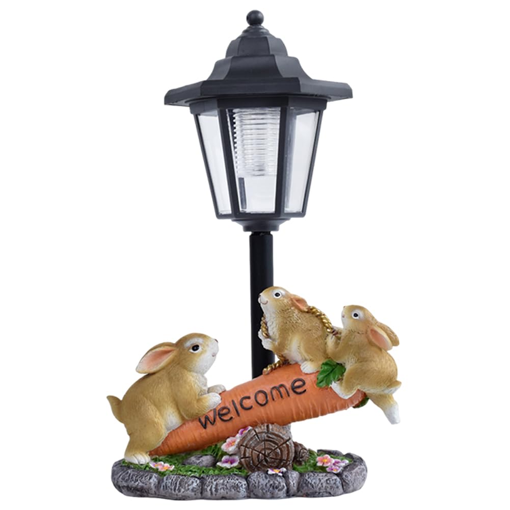 Lampe sculpture résine solaire étanche et autonome pour baliser vos allées