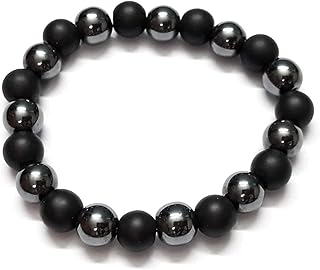 Bracelet Made of Matte Onyx & Hematite