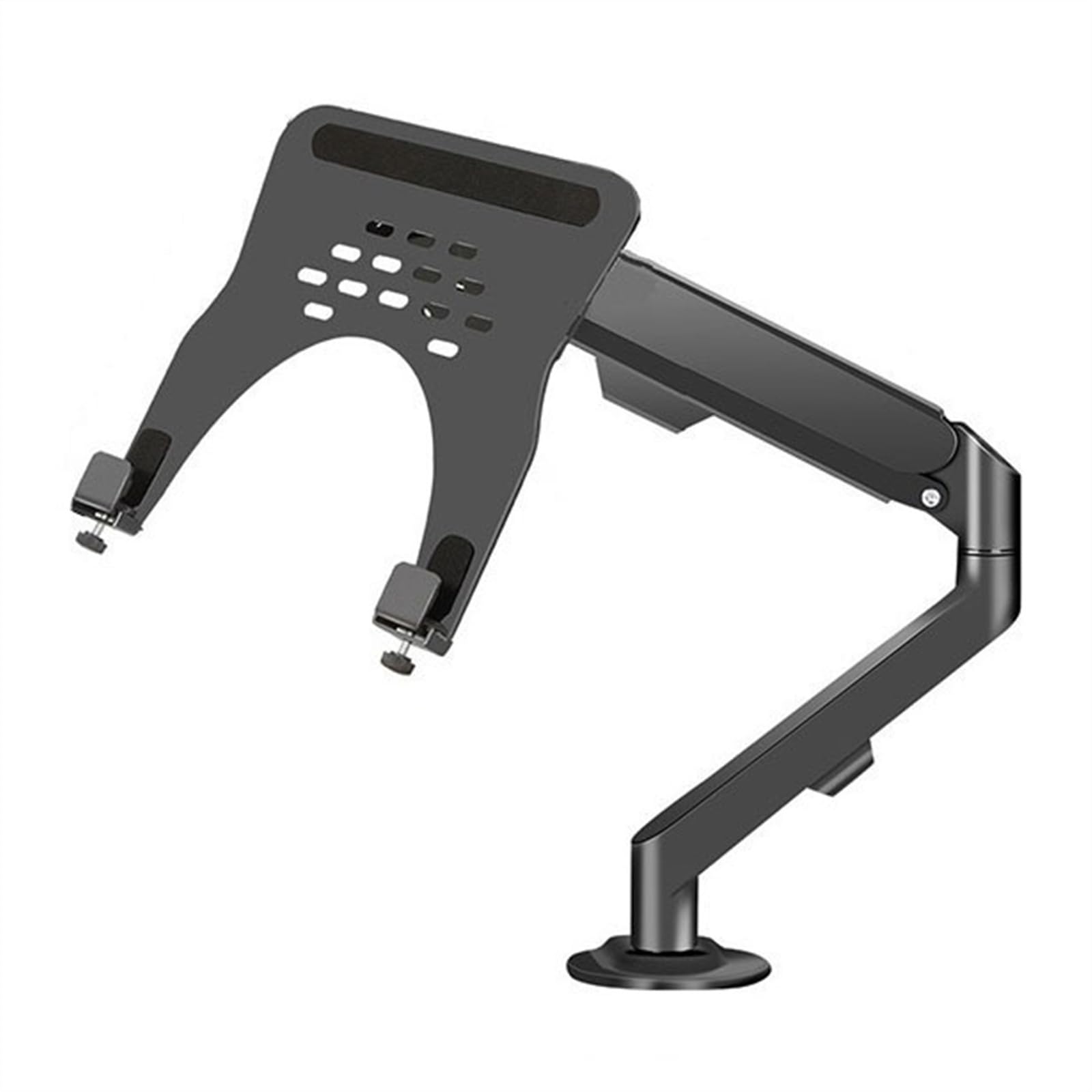Aioneer Monitor Desk Mount Laptop Arm Mount For Desk Holds 4.4-19.8Lbs, 2 In 1 Adjustable Gas Spring Arm Single Monitor Desk Mount With Tray For 17"-30" Screens Or 10"-16" Laptop-Black