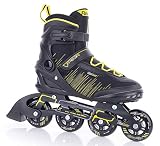 FUNAKTIVE Inliner Herren Peer 3, Inlineskates schwarz-gelb, verstellbare Rollschuhe, Rollerblades Gr. 45
