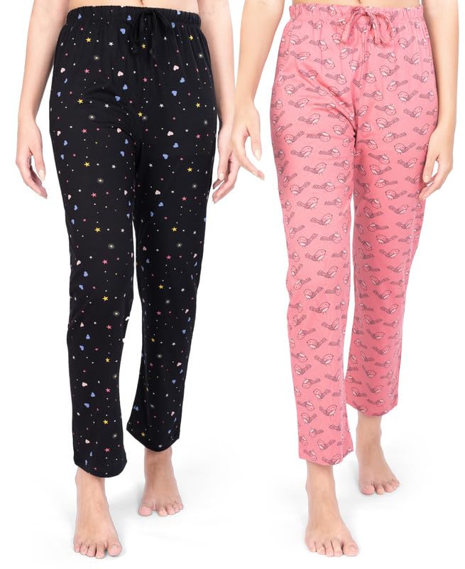 Image of Real Basics Womens Cotton All Over Print Pyjamas (Set of 2)