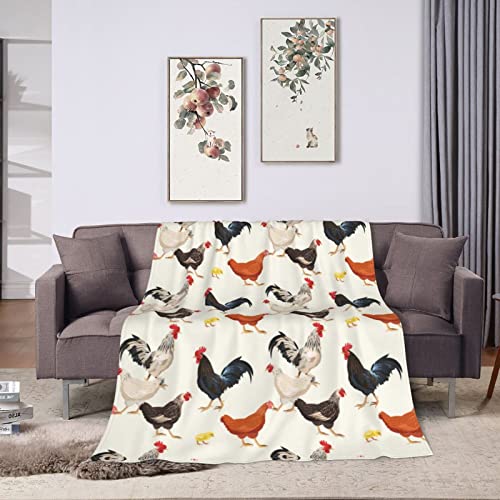 AISDE Chicken Gifts for Women Cute Chicken Blanket for Women Adults Farmhouse Chickens Decor Rooster White Elephant Gifts for Mom Grandma Friends Christmas 50x60
