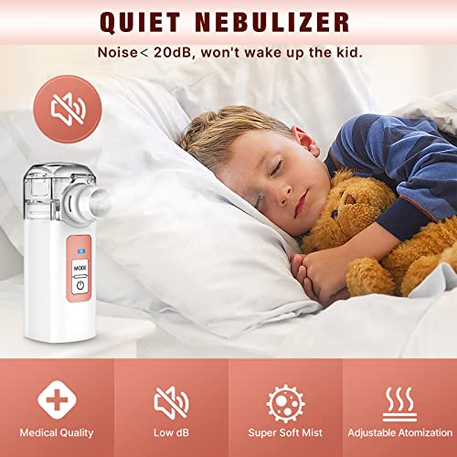 Portable Nebulizer, Nebulizer Machine For Adults And Kids, Handheld Nebulizer Of Cool Mist,Steam Inhaler For Breathing Problems, Used At Home, Office, Travel, Pink #TOP7