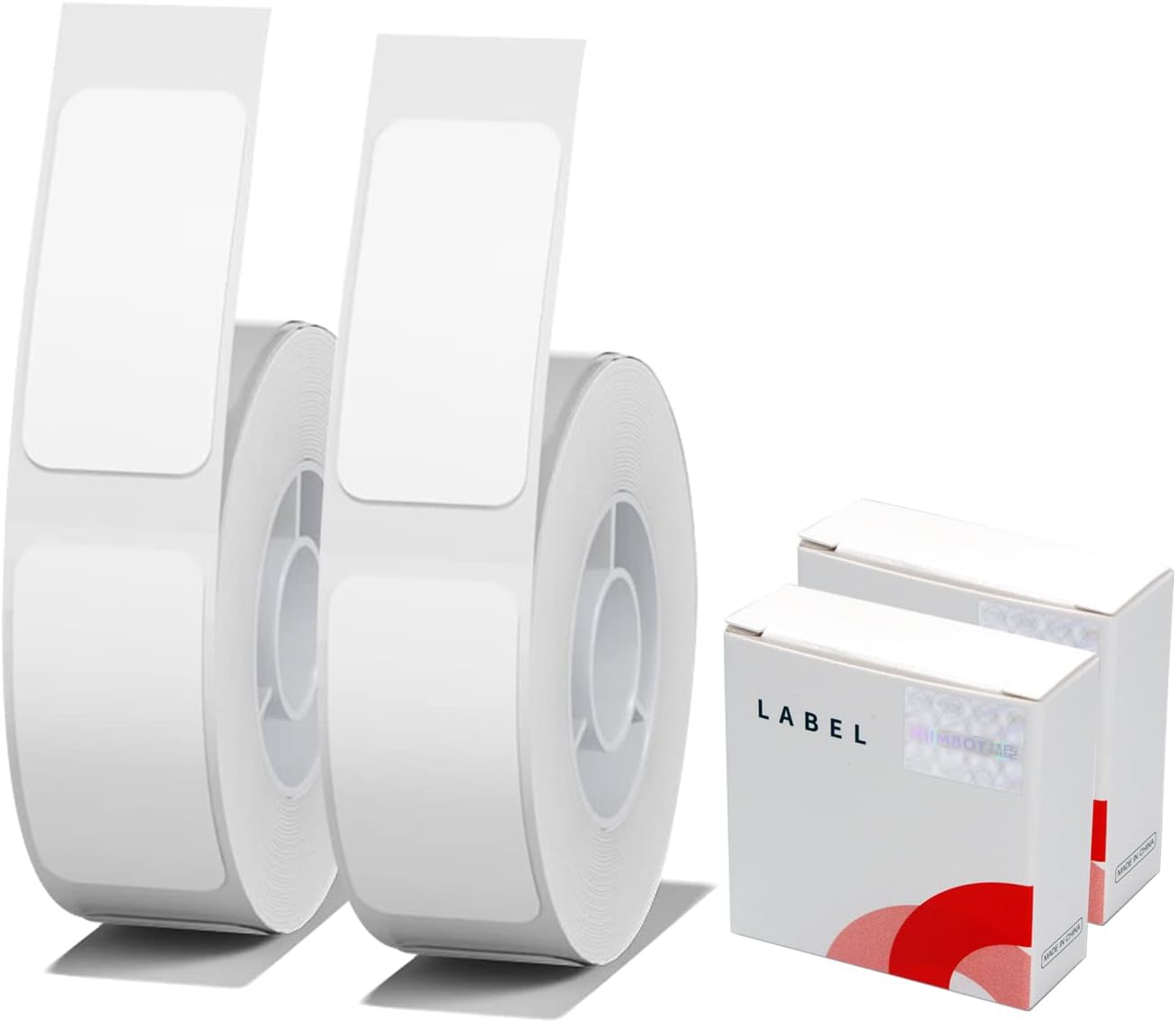 NIIMBOT D11 D110 D101 Label Maker Paper, Adapted Label Print Paper, (2Rolls) Thermal Sticker Paper 0.59"x 1.18" Waterproof Self Adhesive Labeling Tape(2 Rolls, White)