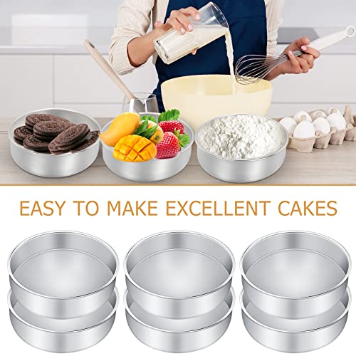 Nuenen Cake Pans Set Of 10, 8" X 2" Aluminum Round Cake Pan, Leakproof And Easy Release, Non-Stick Baking Pans For Oven Baking, Home Cake Mold, Daily Uses, Mother's Day Cake Gift #TOP1