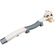 Toddler Roller Coaster Toy Car with 3-Stage Propulsion & Expandable 3-Piece Gray Color Track, Outdoor Push and Ride Playset for Kids